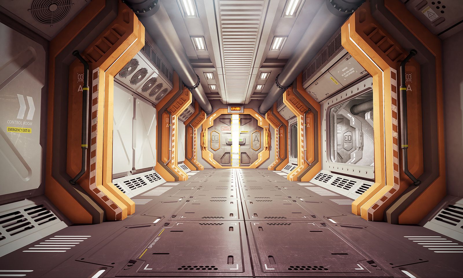 Turbolin On Sci Fi In Spaceship Interior Space