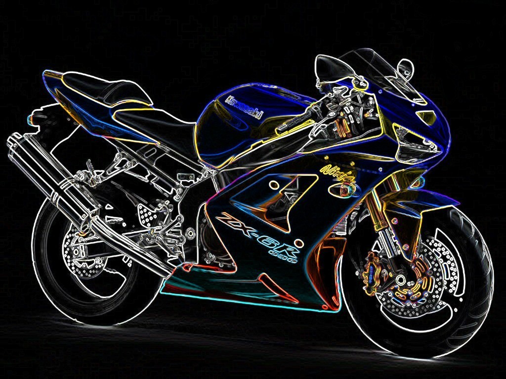 Motorcycle Inverted Colors Wallpaper Desktop Background In HD