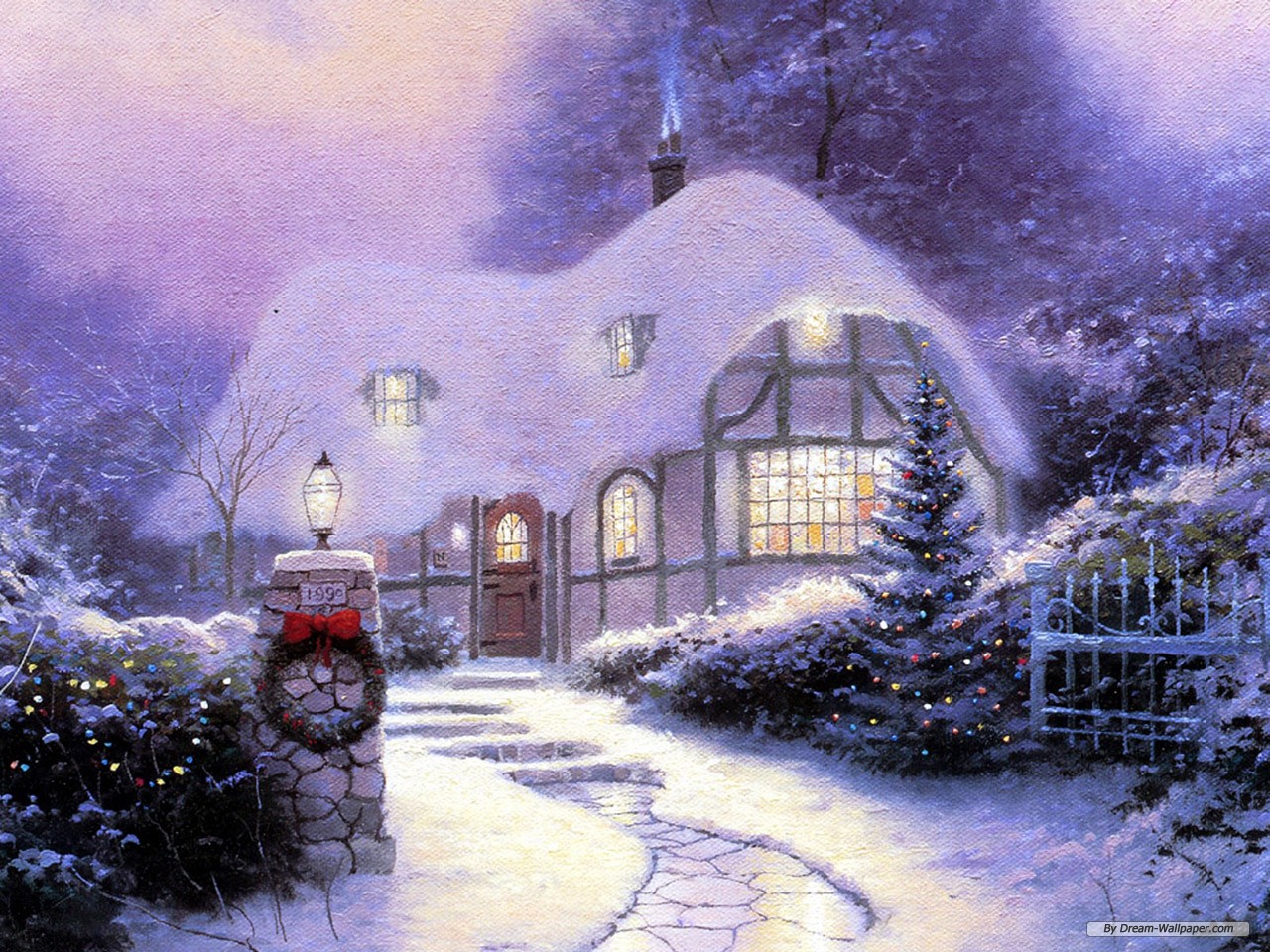 Holiday Wallpaper Christmas Eve Painting