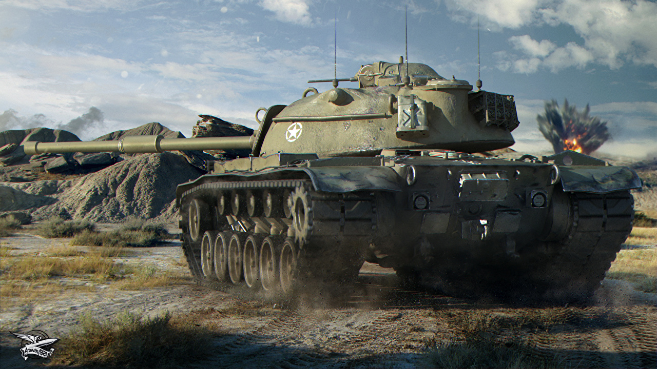 Wallpaper WOT tank M48A1 Patton 3D Graphics Games