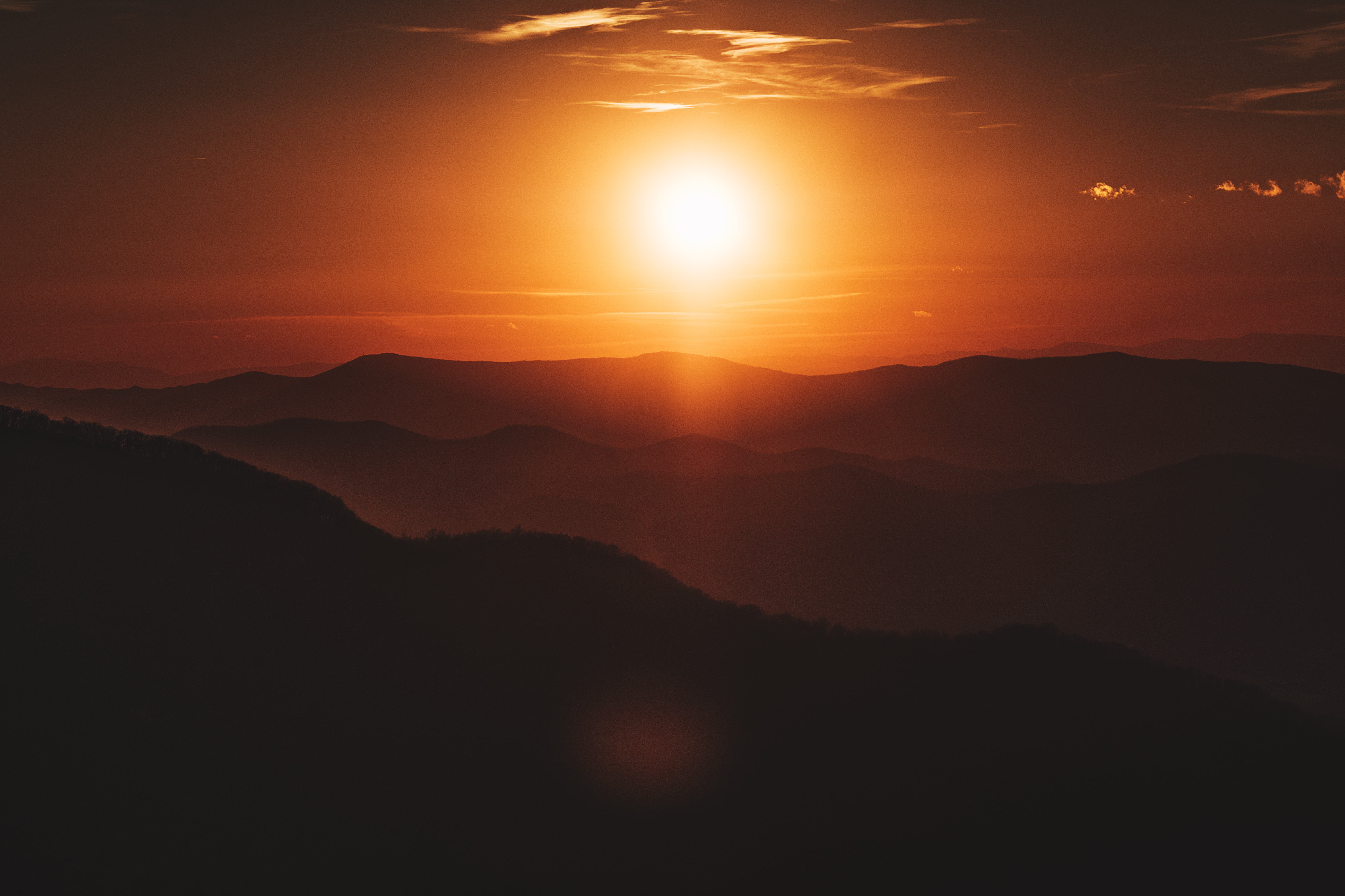 Sunset Mountains Shenandoah National Park Virginia HD Wallpaper