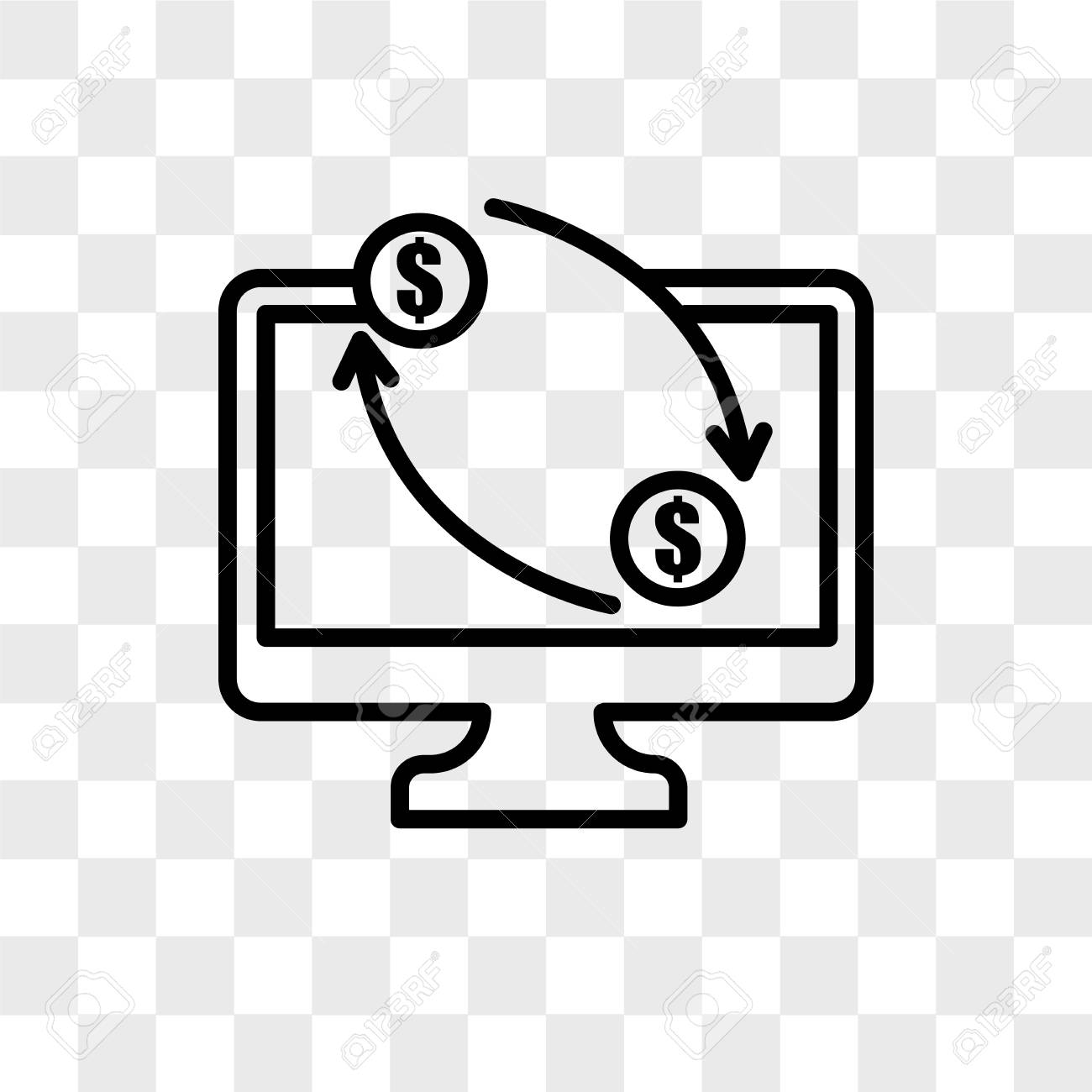 Online Banking Vector Icon Isolated On Transparent Background