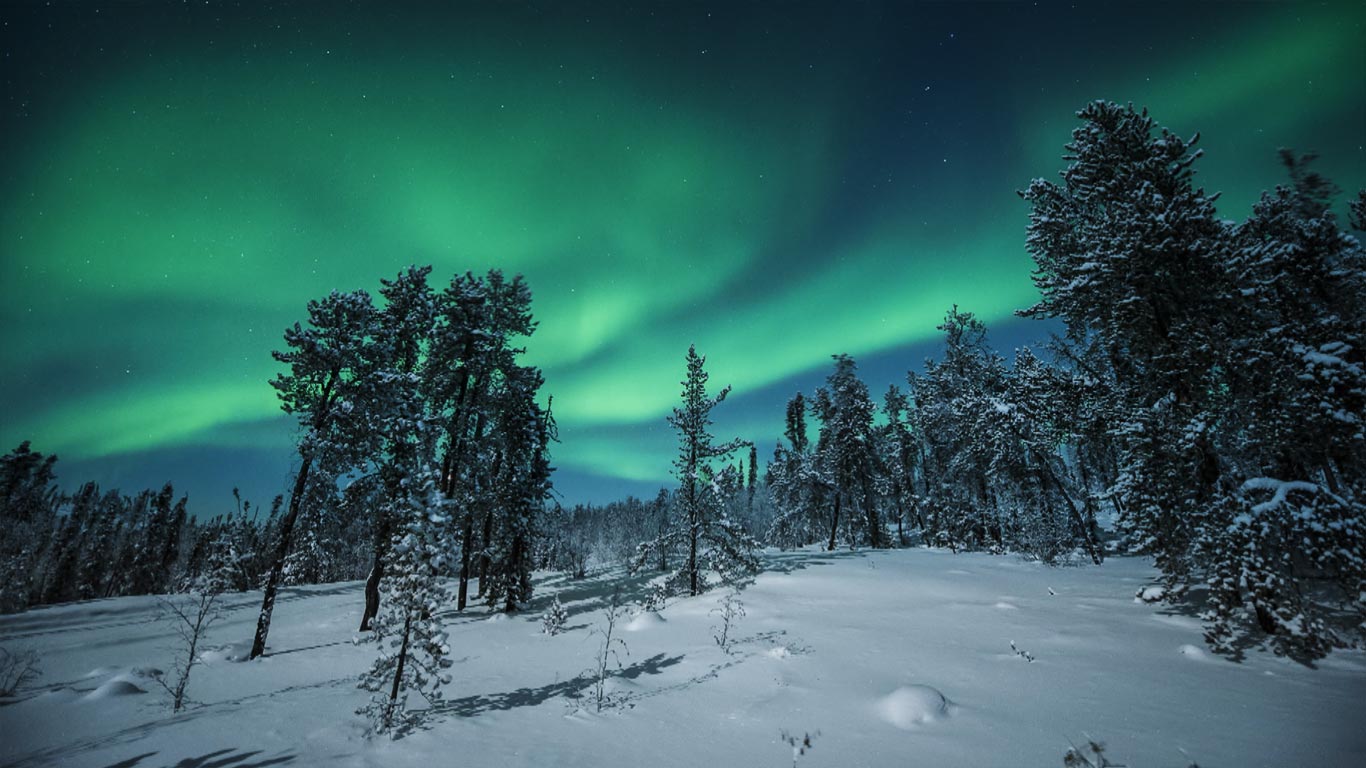 Northern Lights Over Yellowknife Northwest Territories Canada