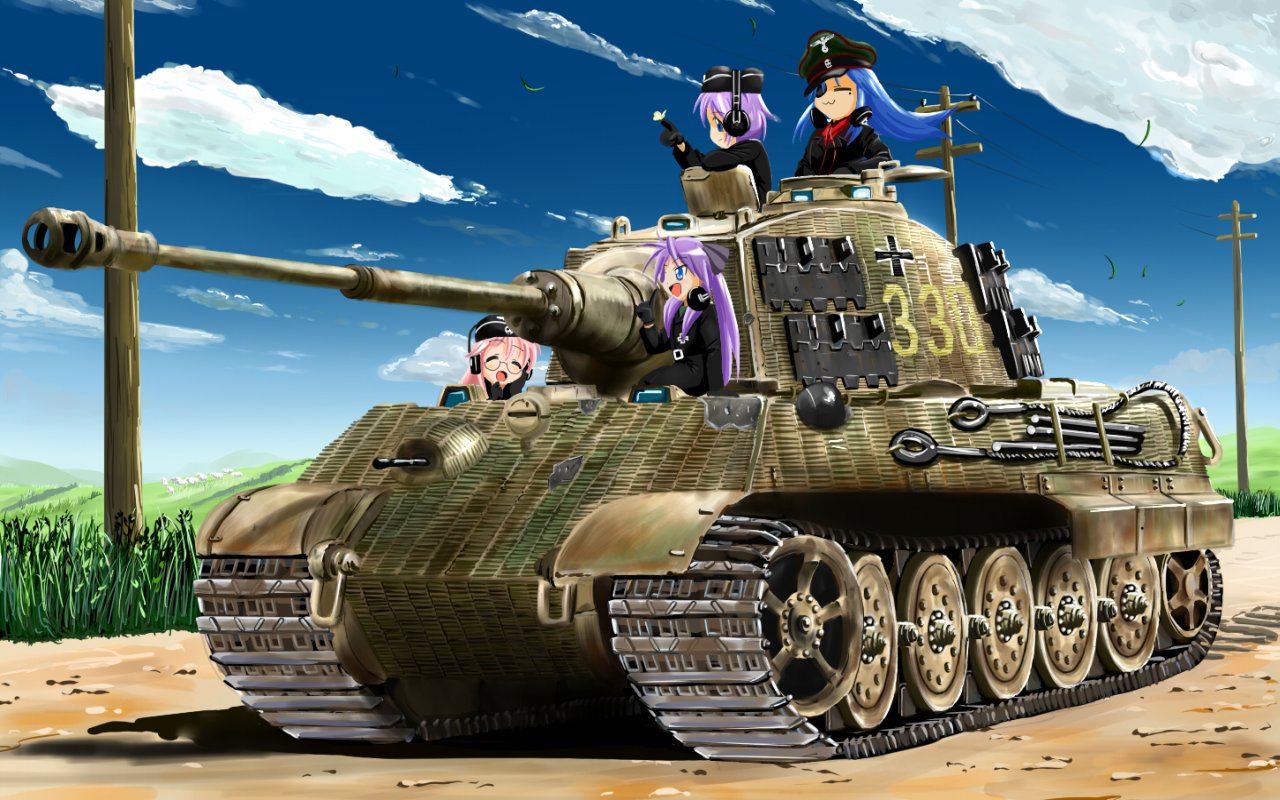 Free Download King Tiger Lucky Star Lukcy Tank Crew Manga Anime 251341 1280x800 For Your Desktop Mobile Tablet Explore 48 King Tiger Tank Wallpaper World Of Tanks Wallpaper 1920x1080 - tiger tank roblox