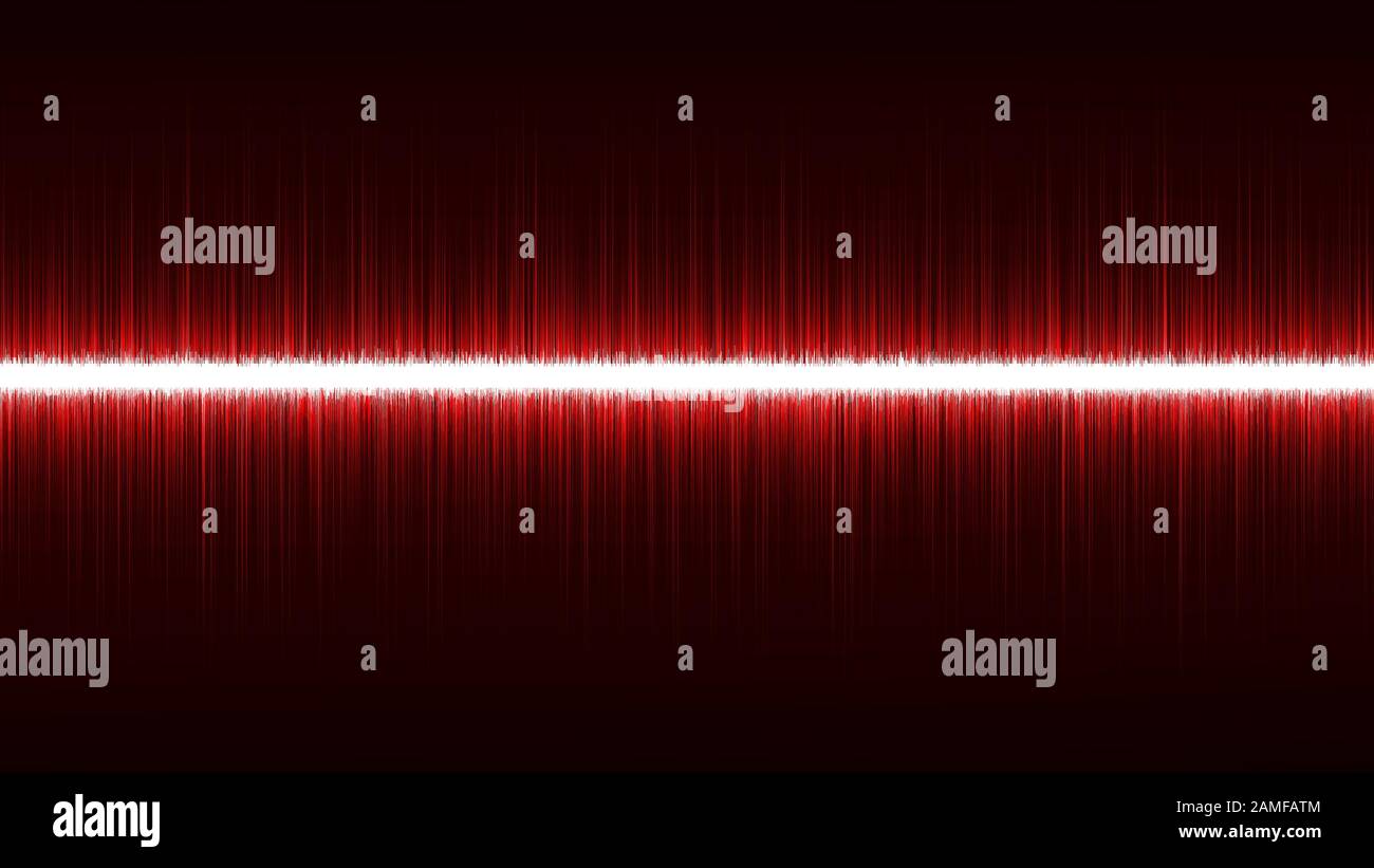 Beautiful Red Sound Wave On Black Background Music Effect
