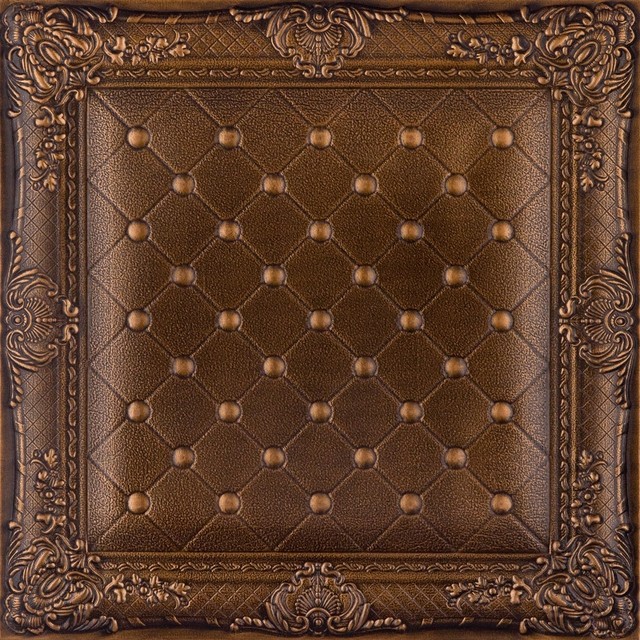 Dct Lrt03 Faux Leather Ceiling Tile Vintage Gold By