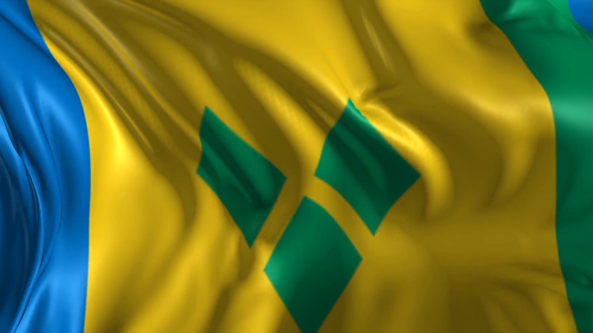 Flag Of Saint Vincent And The Grenadines Beautiful 3d Animation