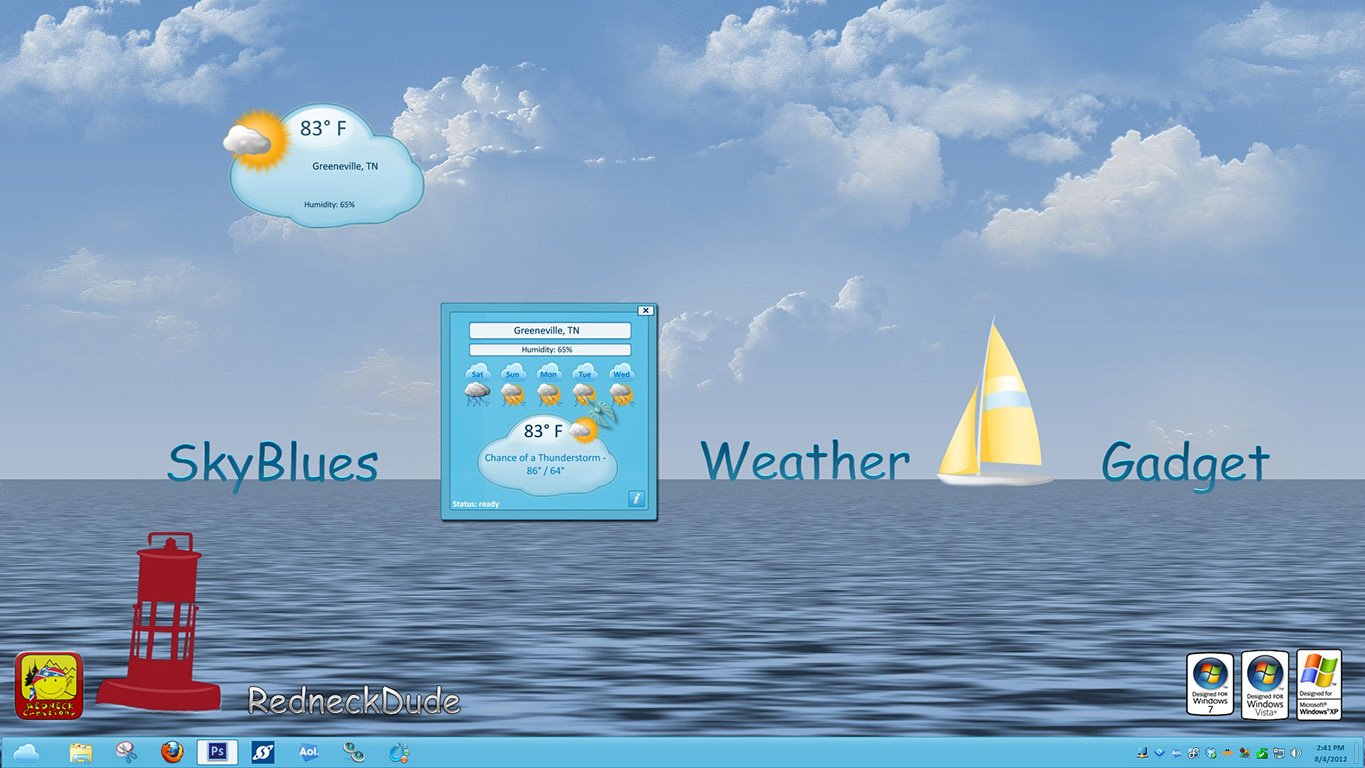 WinCustomize Explore Desktop Gadgets SkyBlues Weather Gadget