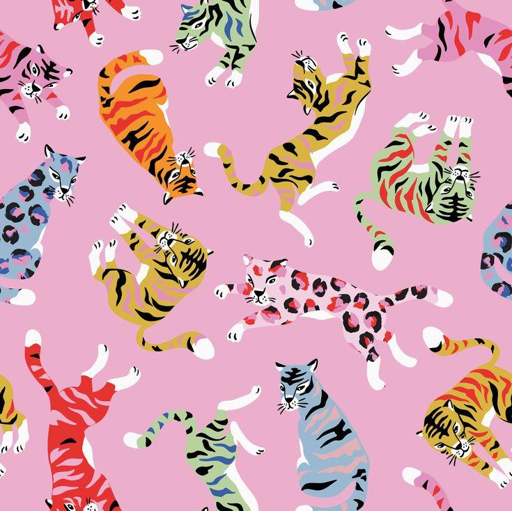 Wild Af Wallpaper In Bubblegum And Brights Animal Print