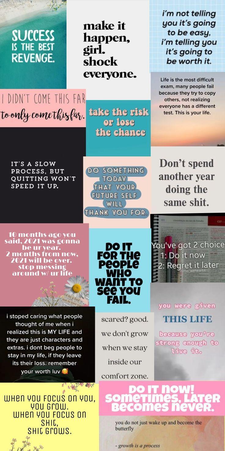 Collage Wallpaper Quote Cute Motivational Quotes