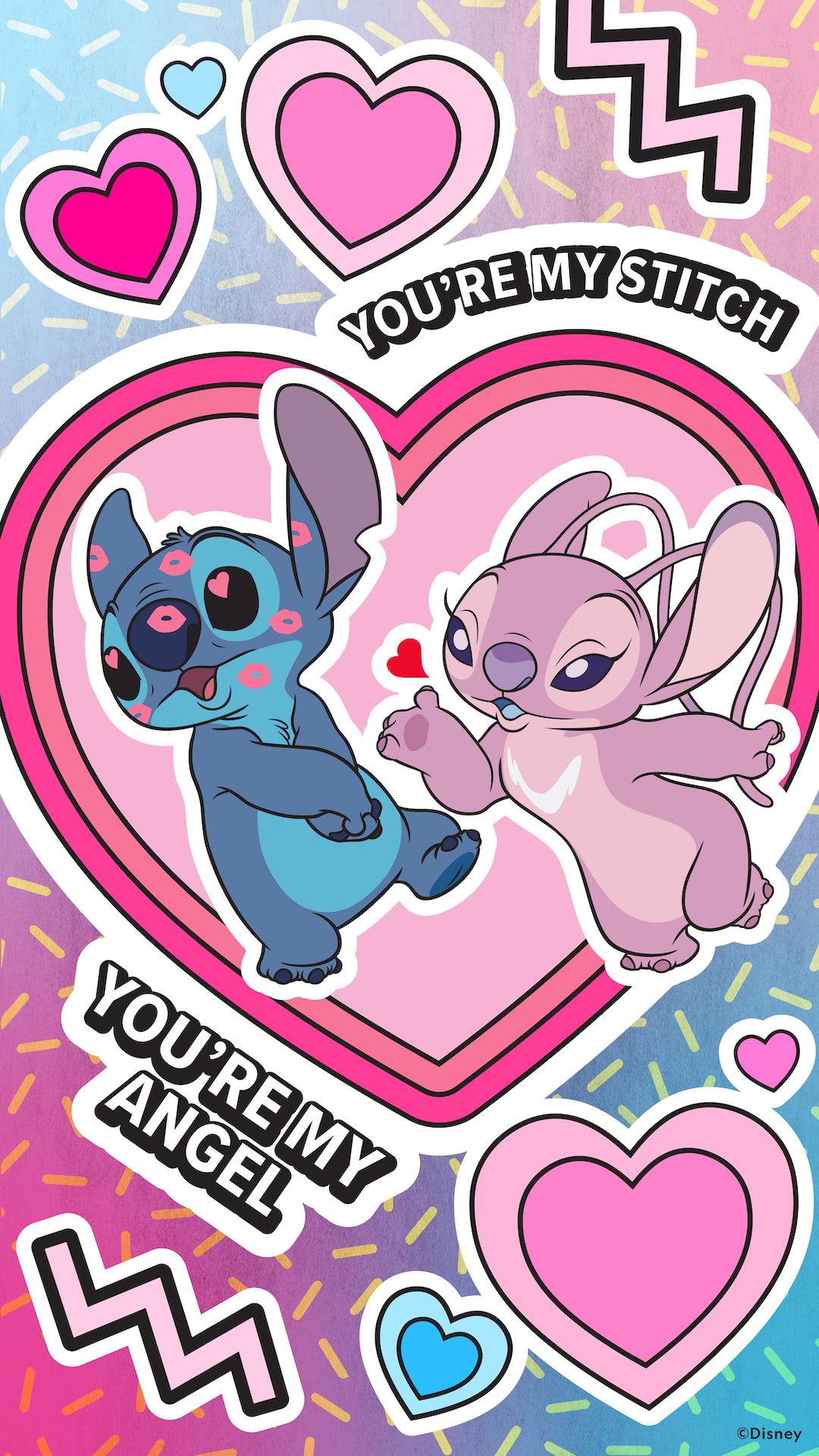 Free download Valentines Day Stitch and Angel Wallpaper iPhoneAndroid ...