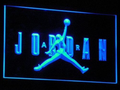 Michael Jordan 3d Blue Light Sign Ready To Hang Image Frompo