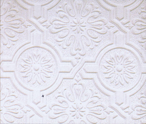 Circle Medallion and Embossed Design Tin Ceiling Paintable Wallpaper