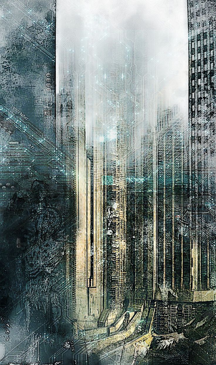 Background dystopian city by