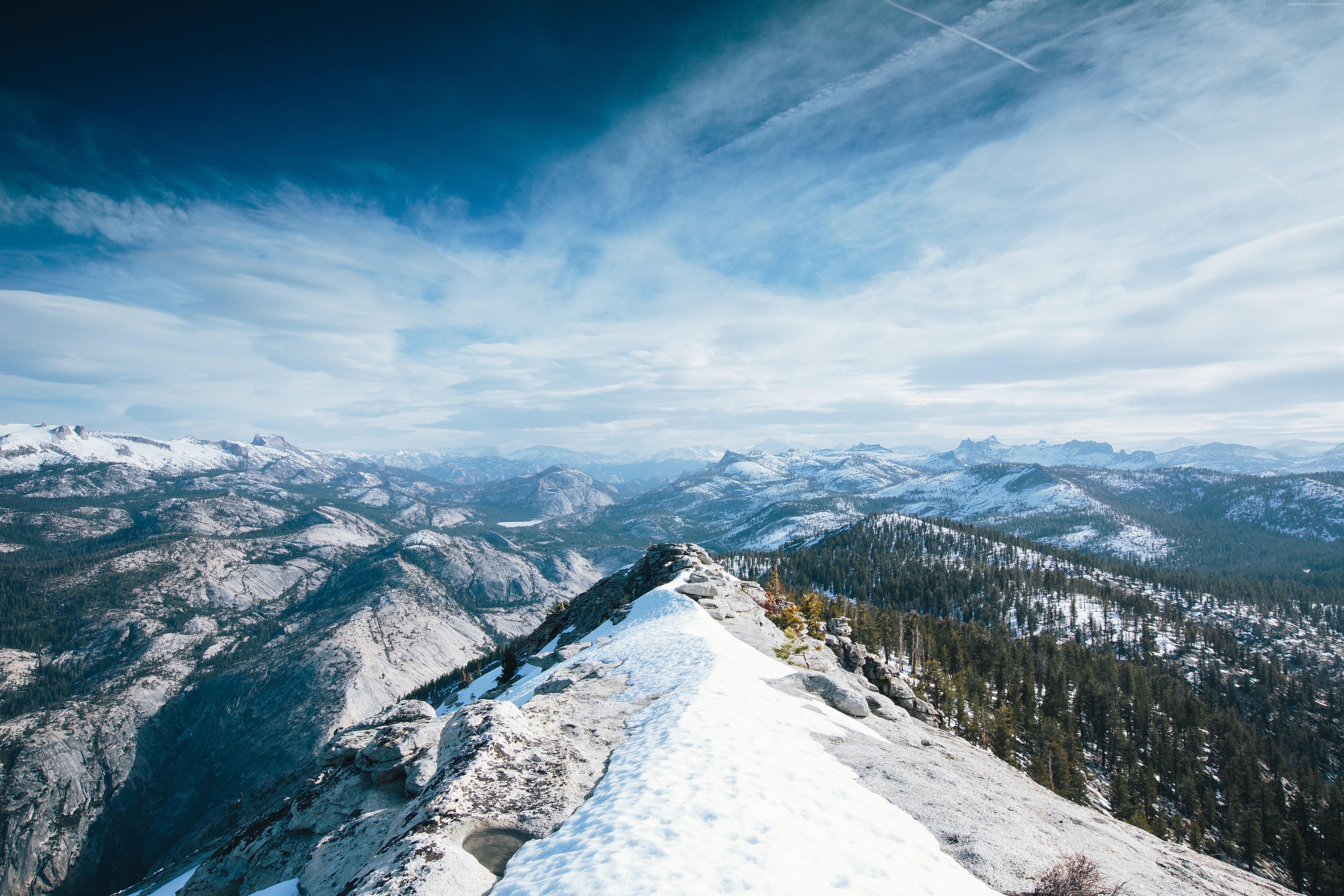 Yosemite 5k Wallpaper Winter Snow Forest Osx Apple Mountains