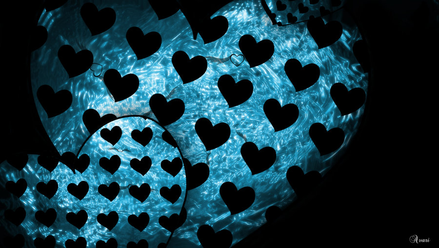 Blue Squiggly Heart Wallpaper By Nerfavari