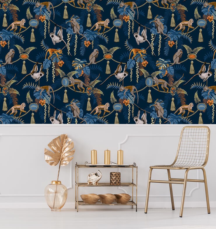 Beautiful Navy and Gold Wallpaper For Your Home Wallsauce UK