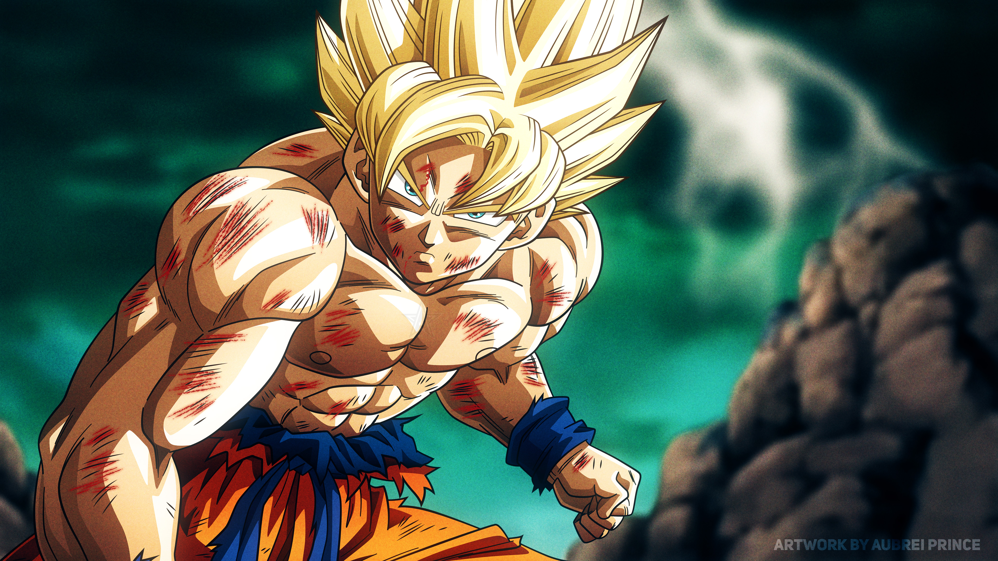 Goku Super Saiyan in Battle 4k Wallpaper