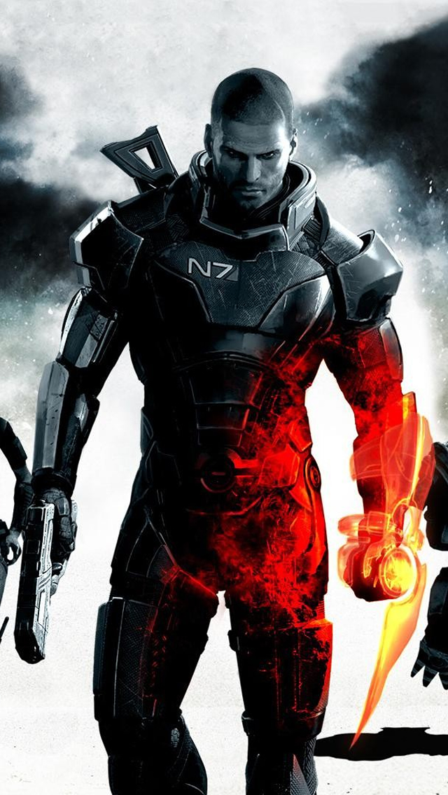 Mass Effect Mander Shepard iPhone 5s Wallpaper