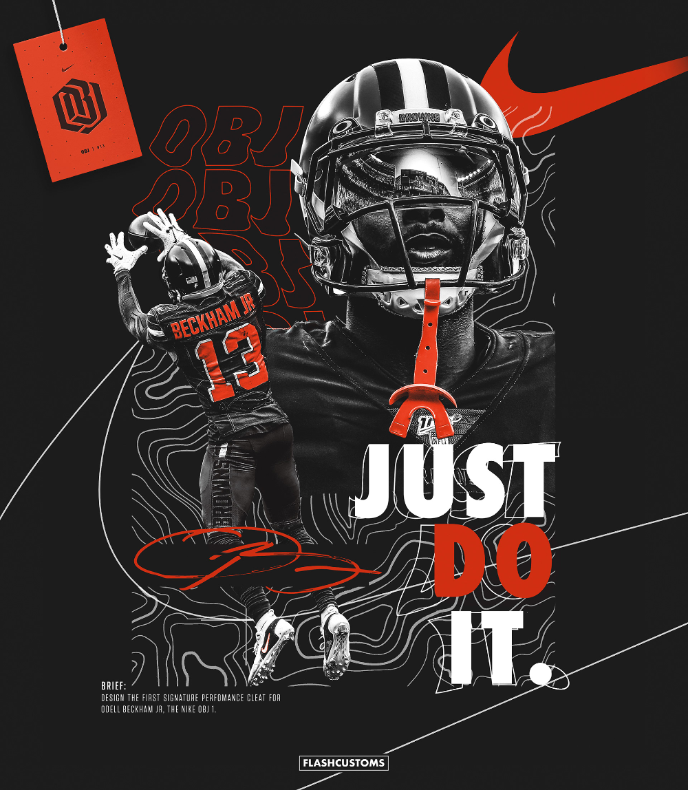 Nike X Obj Poster Concept On Odell Beckham Jr Wallpaper