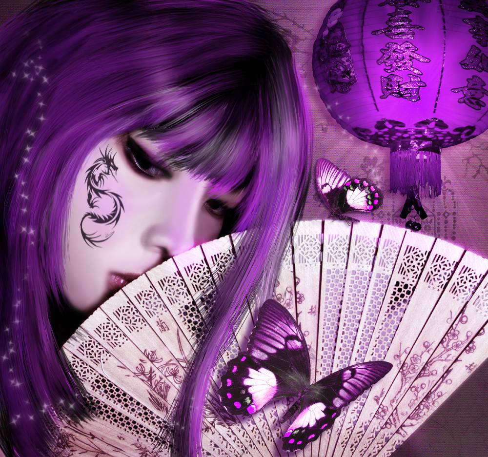 Purple Dragon Woman Dragons Wallpaper