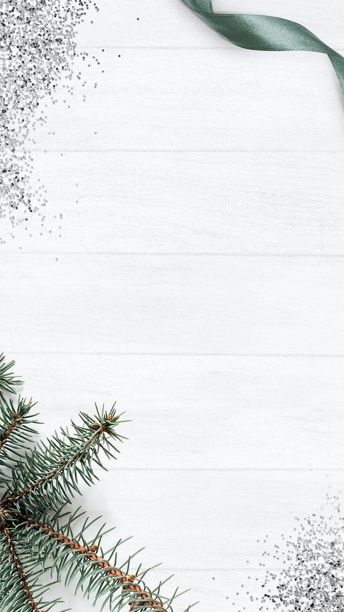Wintery Christmas Festive Phone Wallpaper Image By Rawpixel