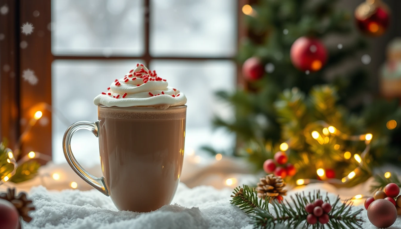 Hot Chocolate And Holiday Cheer Xmas Backdrop