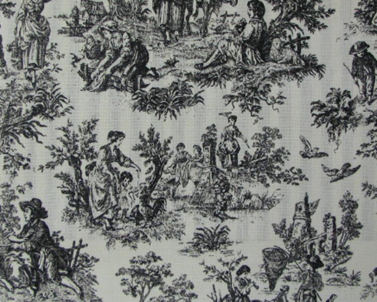 By Theme Toile Fabrics French Country Rustic Life Black