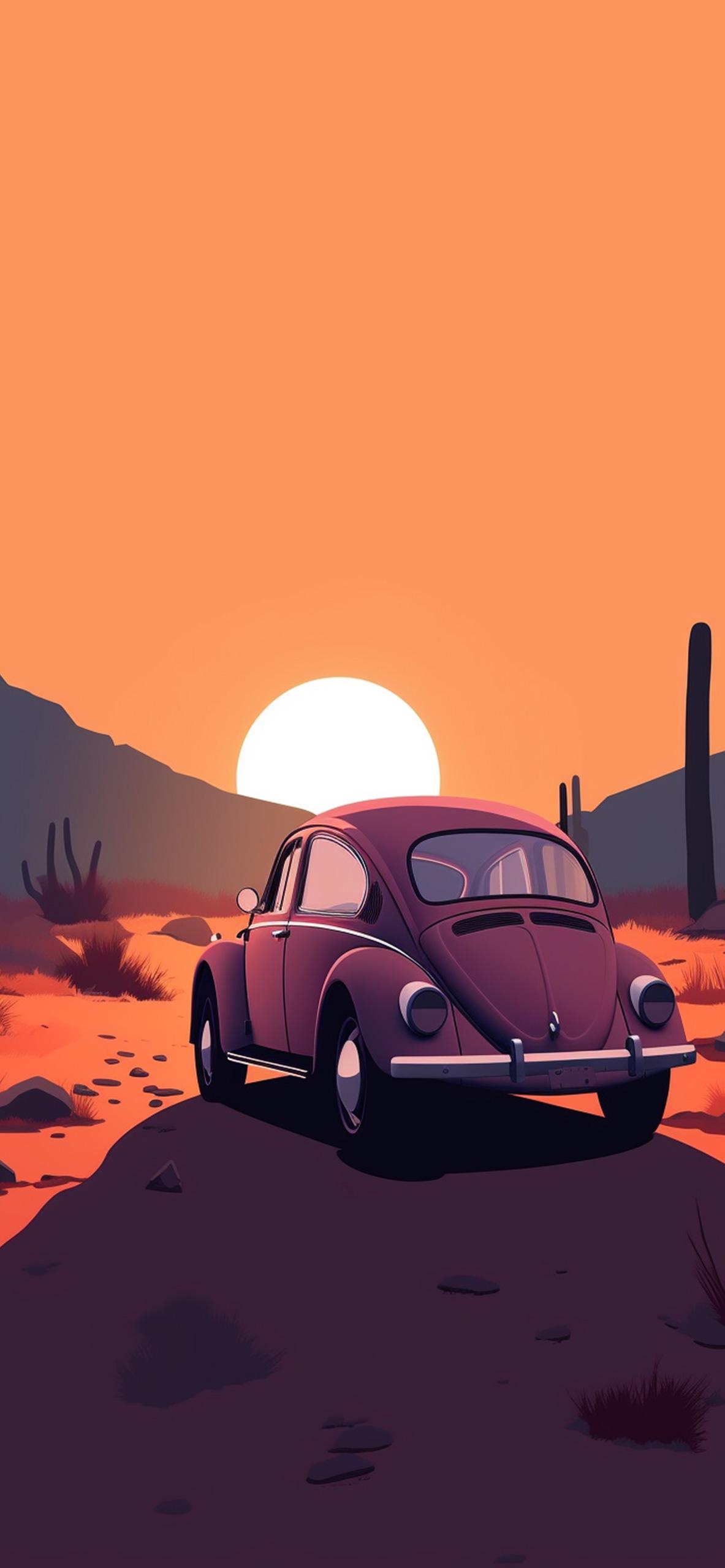 Volkswagen Beetle Sunset Wallpaper