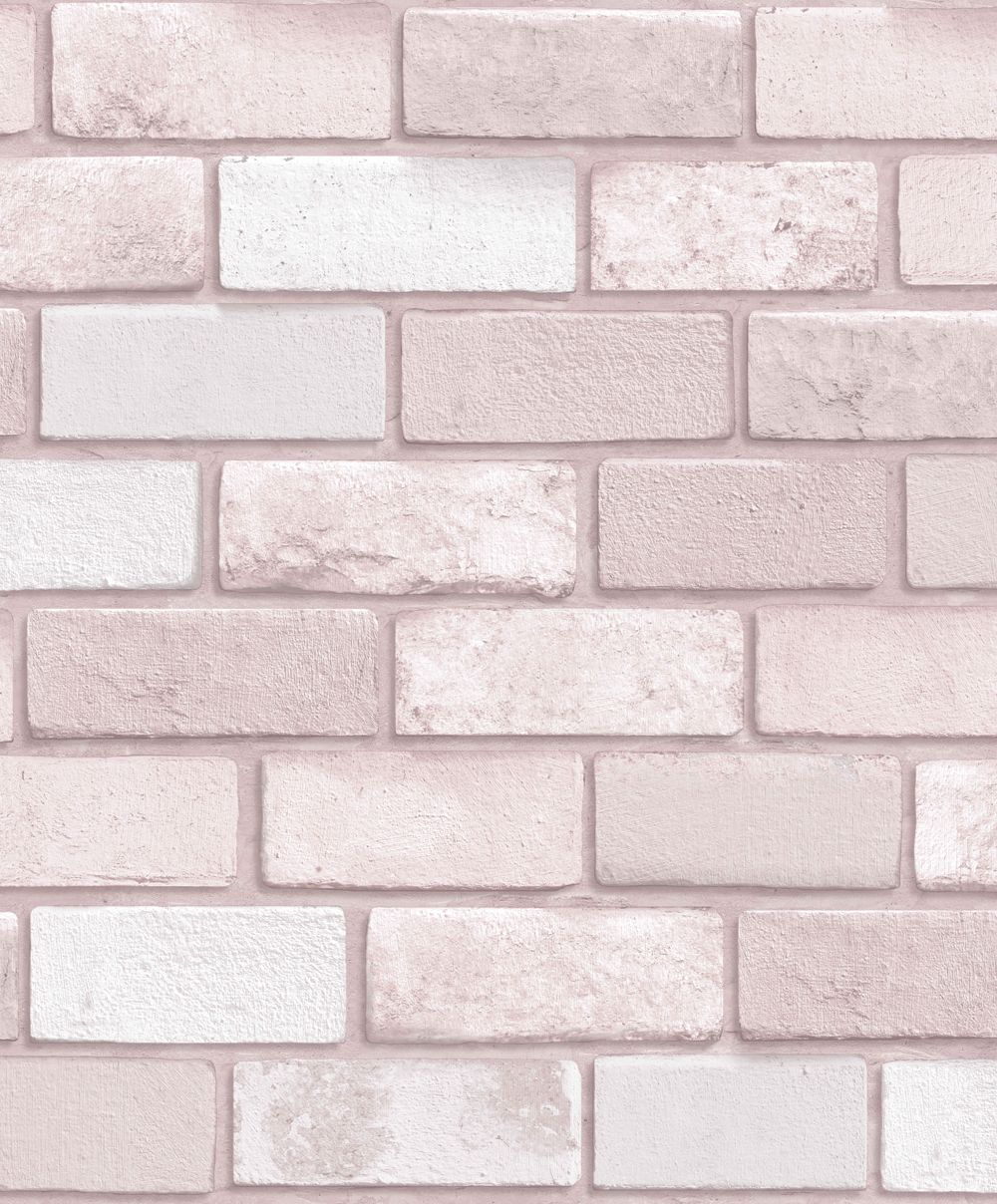 Diamond Brick Wallpaper Pink In Wood And Wall