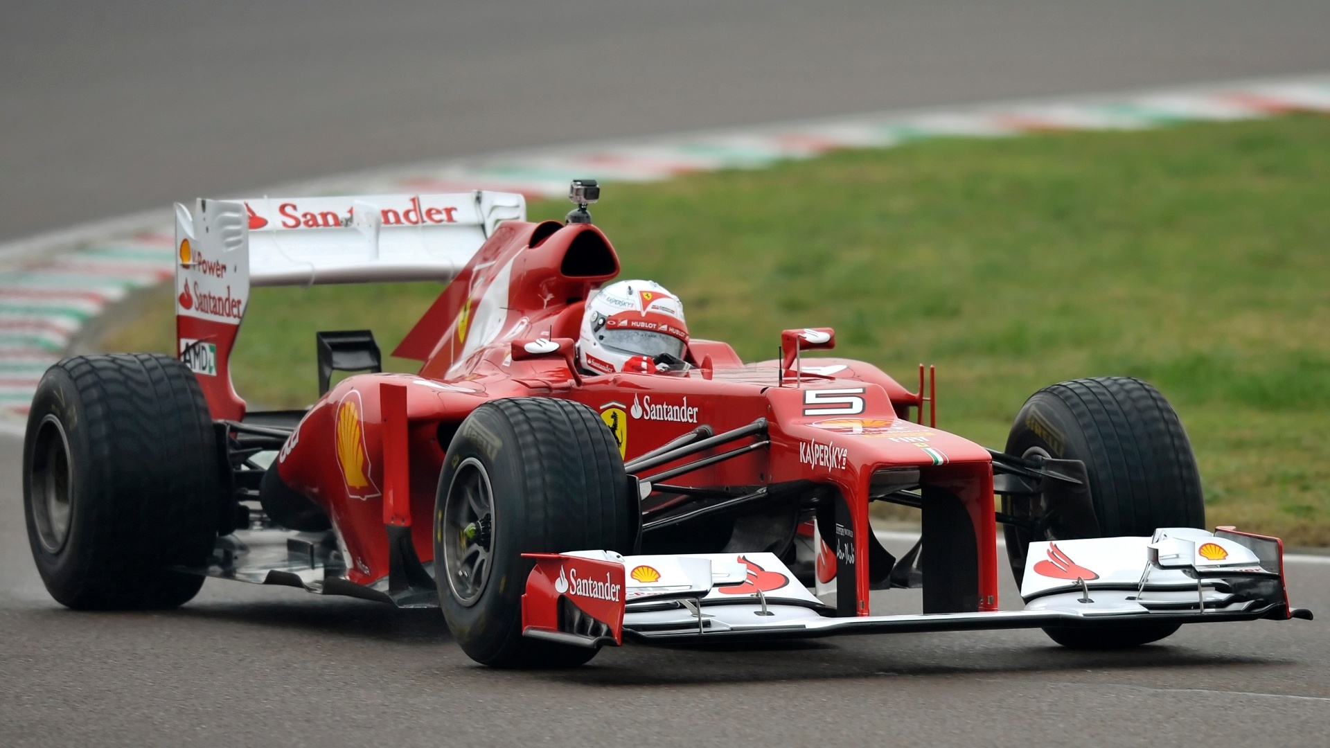 Sebastian Vettel In The Red Car Formula HD Desktop Wallpaper