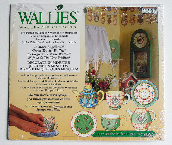 Wallies Wallpaper Cut Outs Mary Engelbreit Green Tea Set