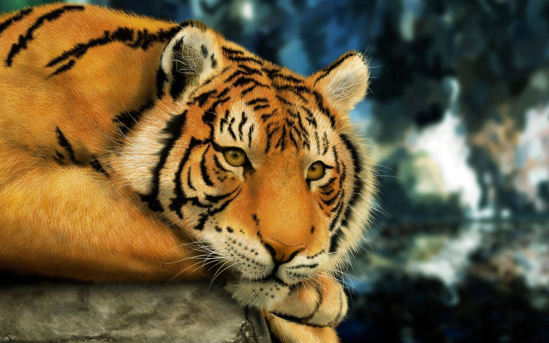 page size 1920x1200 free desktop wallpaper of tiger painting free