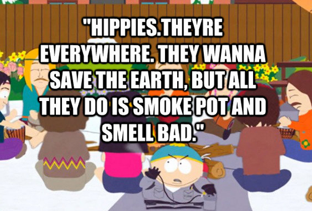 Eric Cartman Hippies Quote Wallpaper