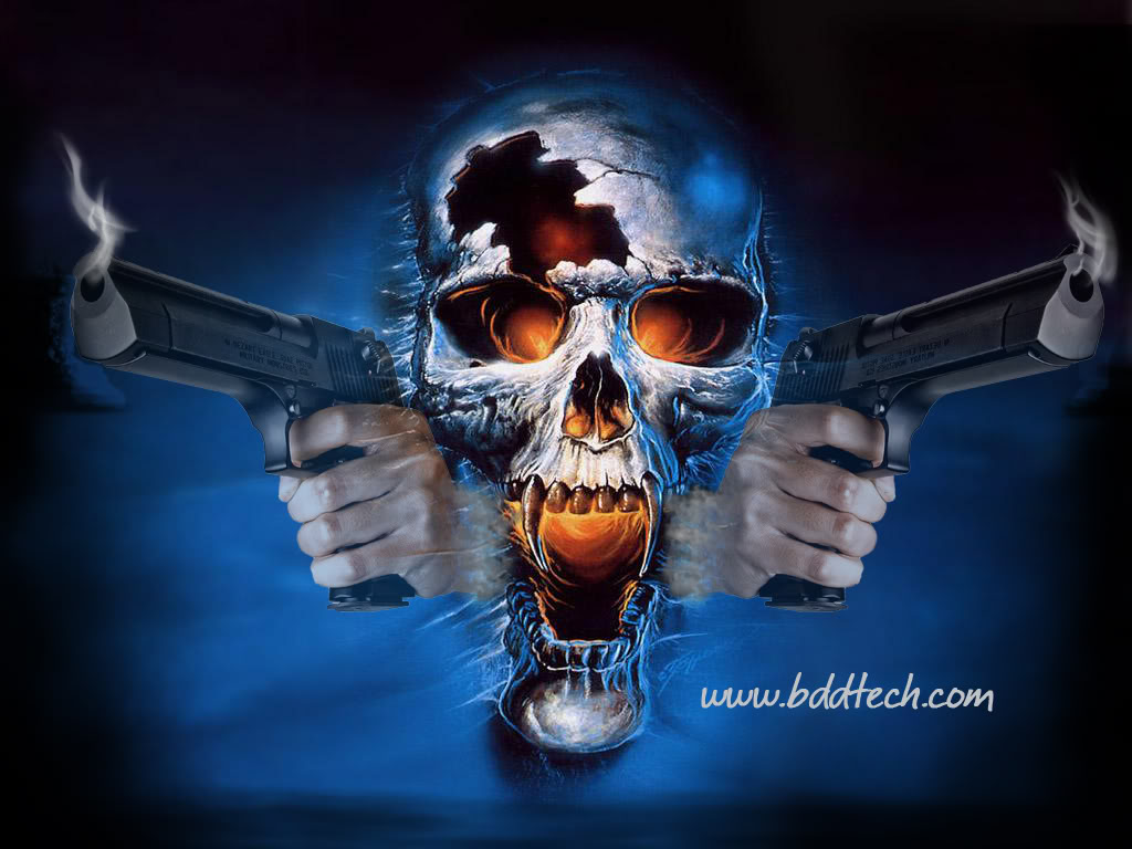 Skulls And Guns Wallpaper