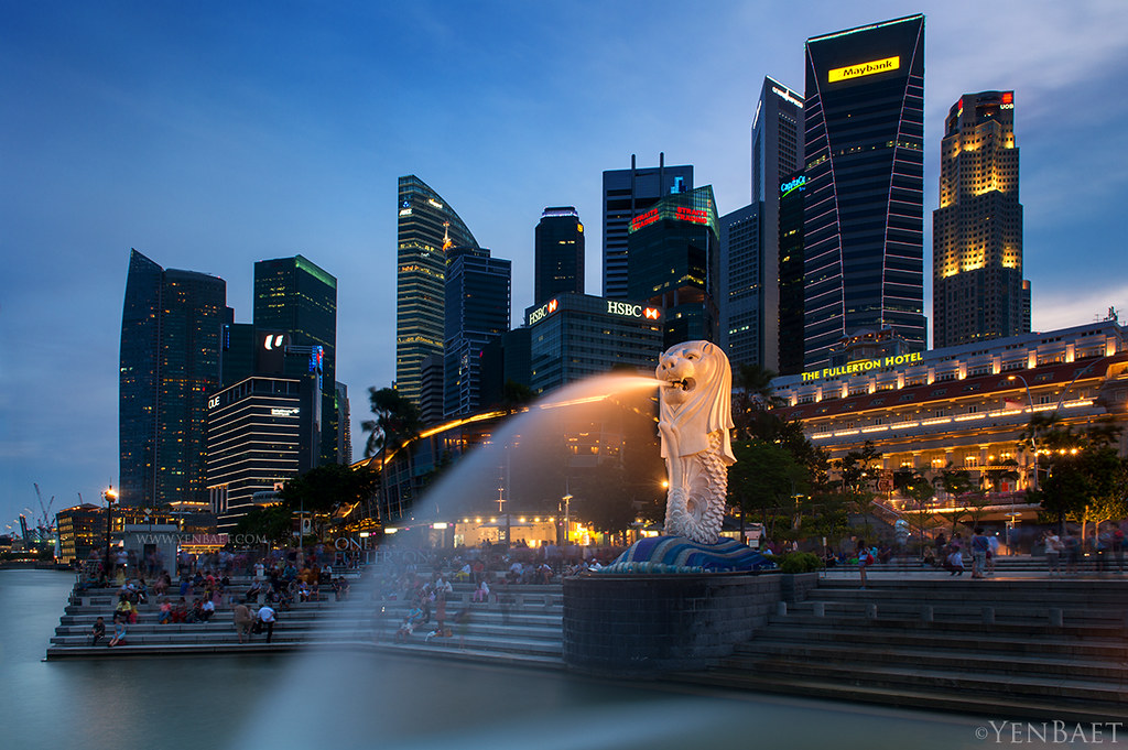 🔥 Free Download Singapore Merlion Park In Cbd The Fullerton by ...