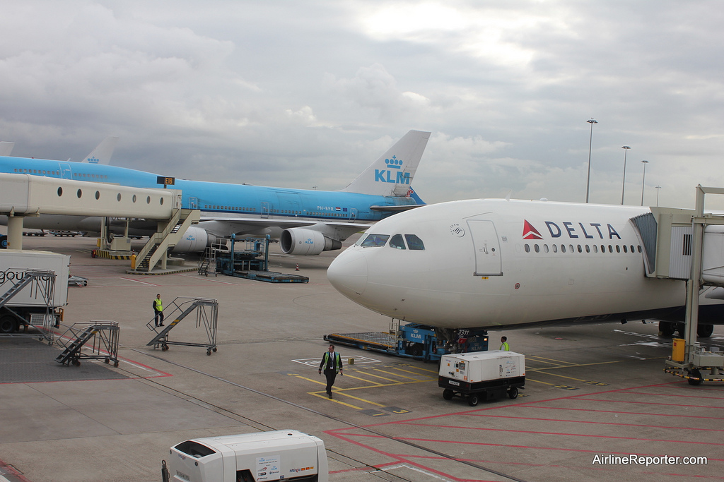 Delta Air Lines Airbus A330 With A Klm Boeing In The