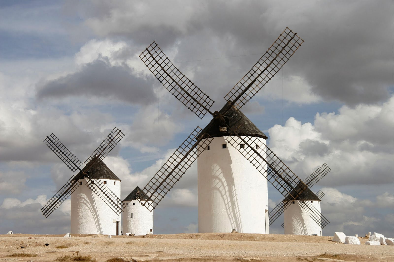 Wallpaper Windmill In Desert Nature