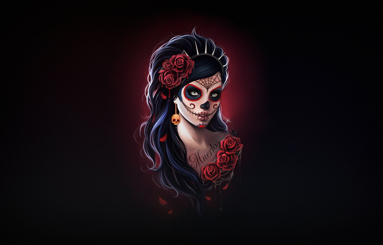 Wallpaper Girl Style Background Calavera Day Of The Dead