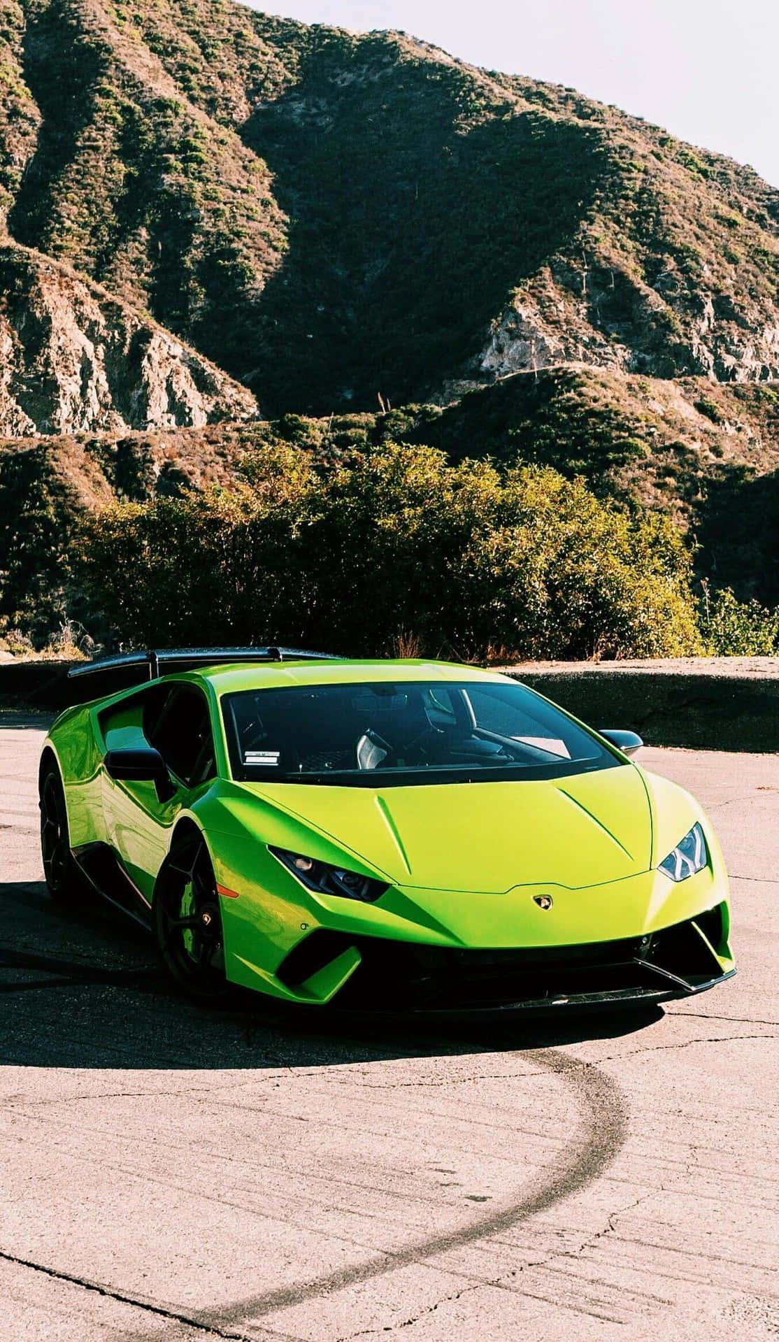Green Lamborghini iPhone Wallpaper