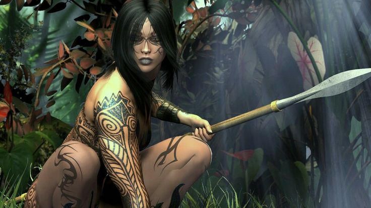 Fantasy Art Woman Warrior With Spear Women Warriors