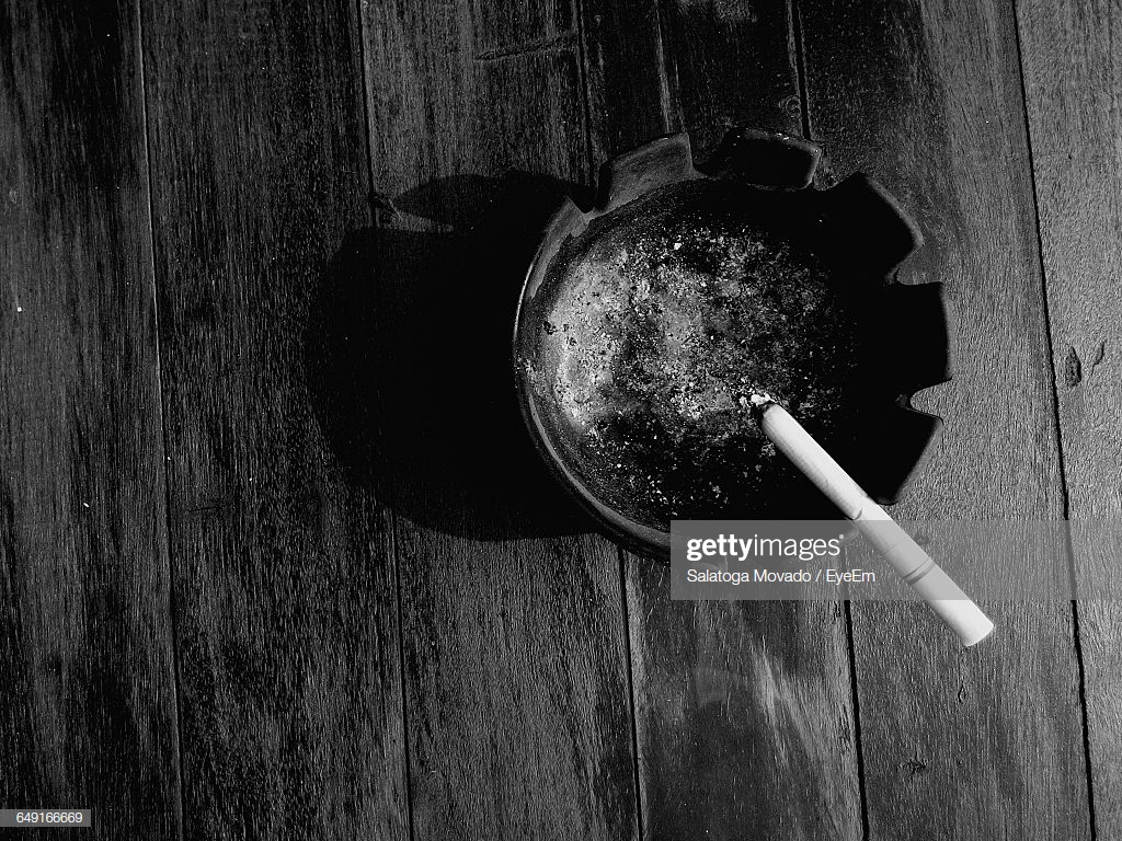 Directly Above Of Cigarette On Ashtray Stock Photo Getty Image
