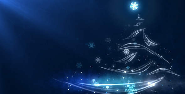 Subtle And Beautiful Christmas Tree Video Animation On A Blue