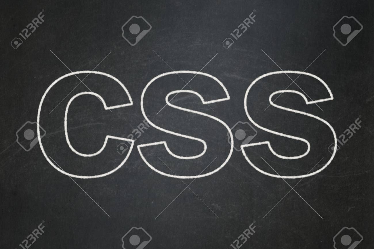 Database Concept Text Css On Black Chalkboard Background Stock