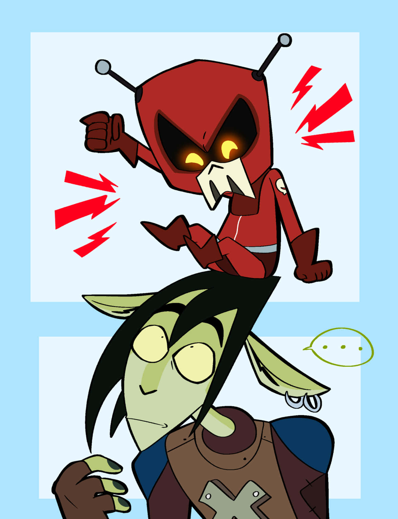 League Of Super Evil Red Menace And Voltar Wallpaper