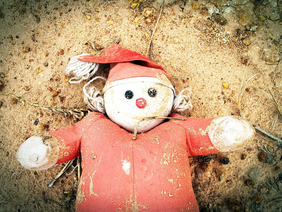 HD Wallpaper Monkey Wearing Santa Claus Costume Doll Old Weird