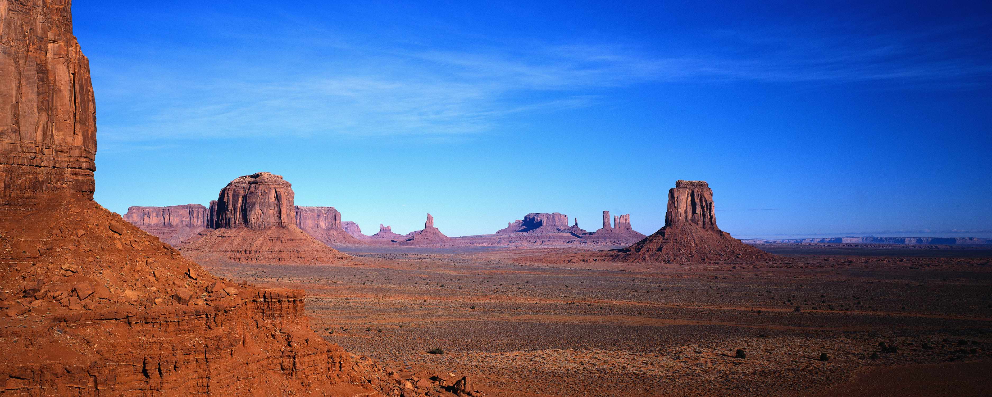Desktop wallpapers Monument Valley Panorama 3750x1500