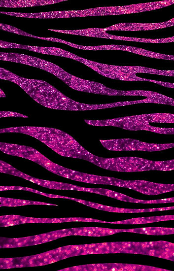 Animal Print Skin Zebra Shiny Glitter Black Pink By Sitnica