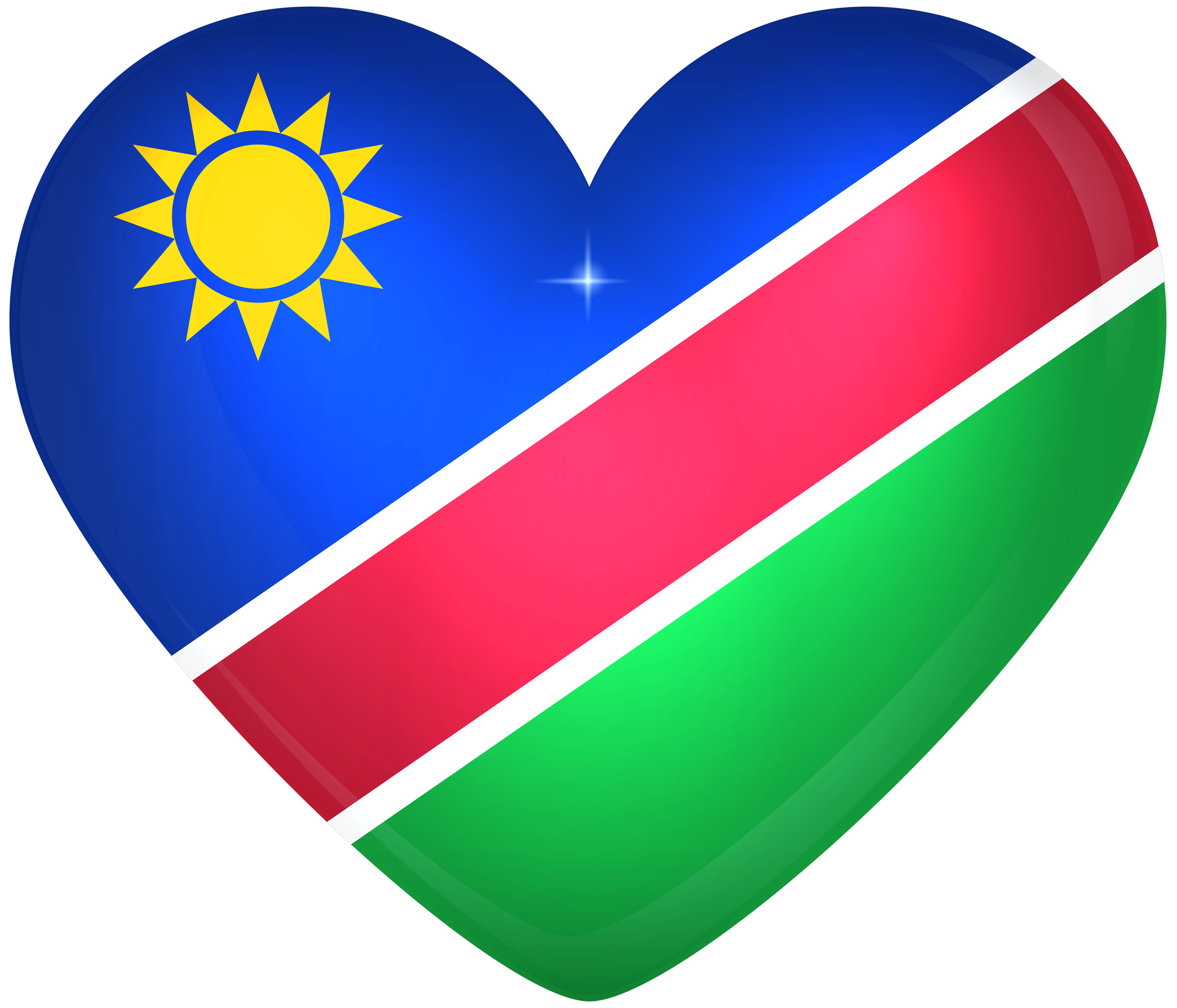 Namibia Large Heart Flag Gallery Yopriceville High Quality