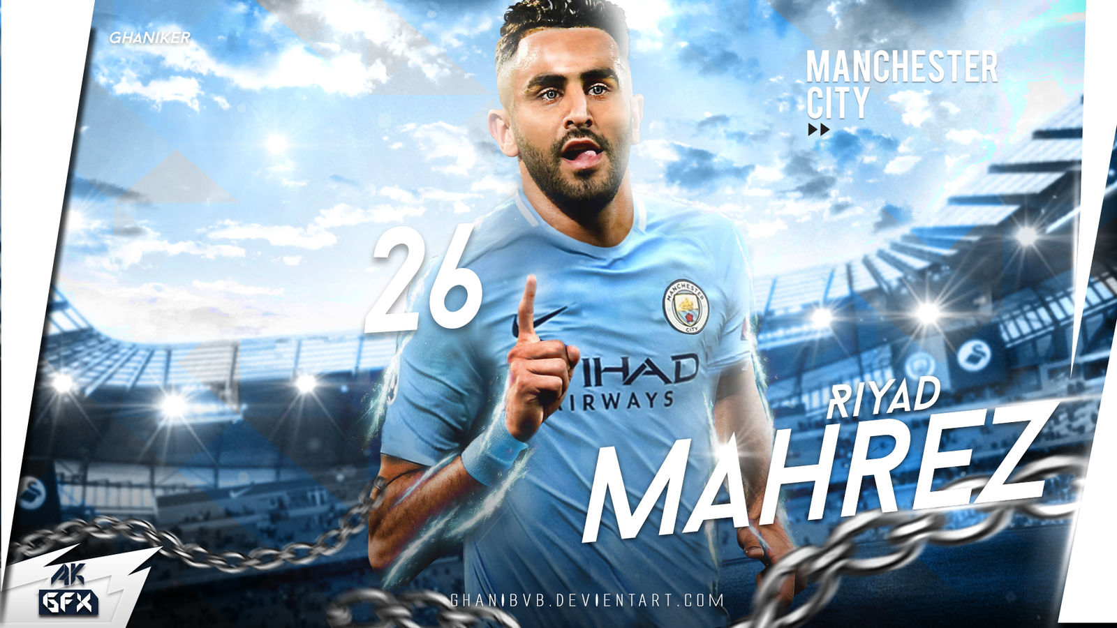 Riyad Mahrez Wallpaper Manchester City By Ghanibvb On
